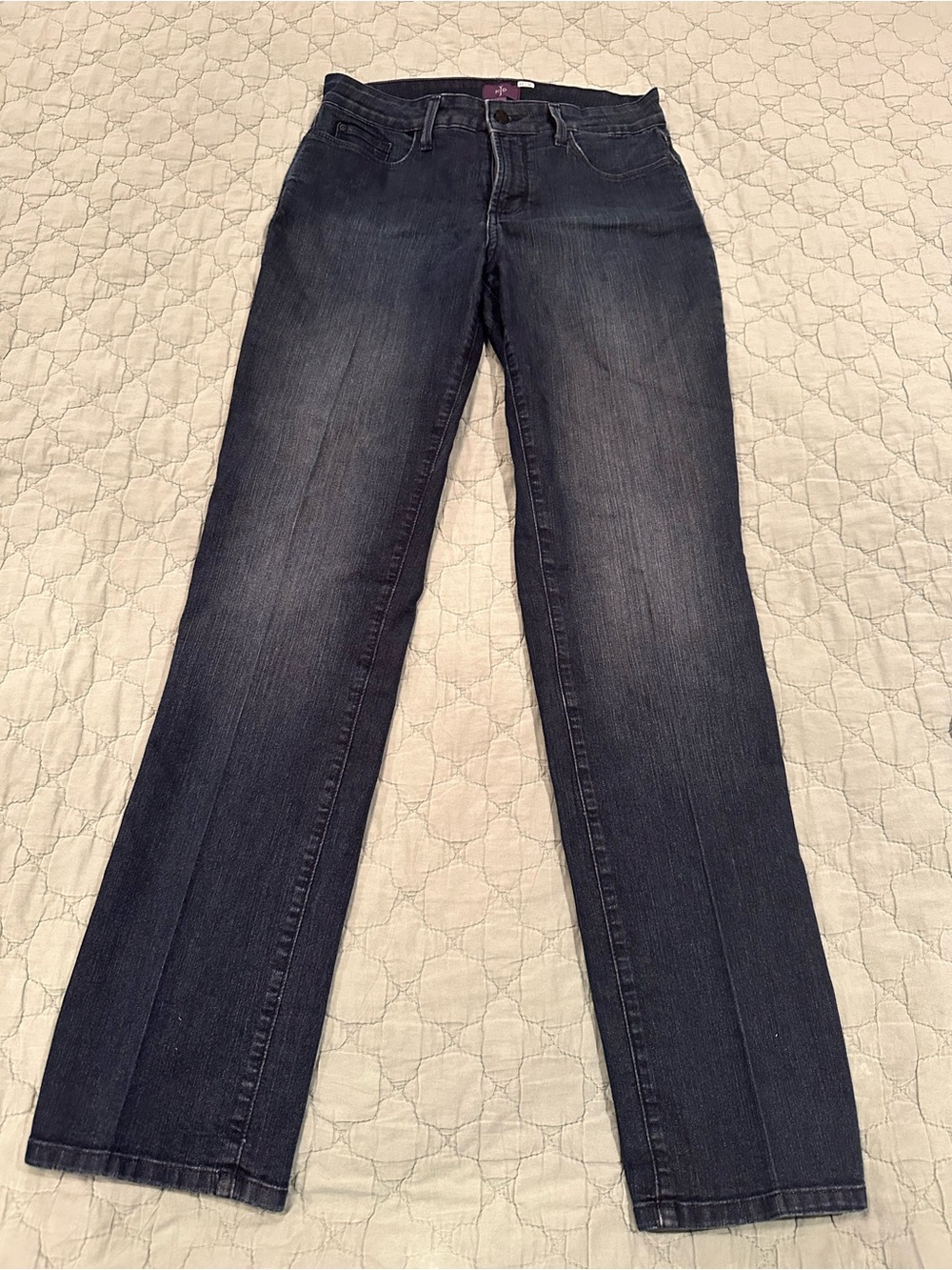 NYDJ Women's Dark Blue Straight-Leg Jeans